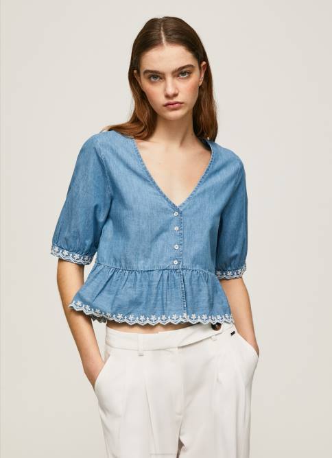 azul_blusa_de_mezclilla_con_cuello_en_v_pepe_jeans_06x4369_mujer.jpg azul blusa de mezclilla con cuello en V Pepe Jeans 06X4369 mujer - Imagen 1