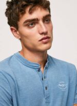 azul claro playera con cuello panadero Pepe Jeans 06X4965 hombres - Imagen 3