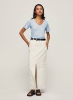 bahía camiseta de lino con cuello de pico Pepe Jeans 06X4466 mujer - Imagen 2