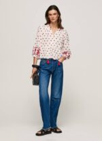 blanco blusa dobby de algodón bordada Pepe Jeans 06X4345 mujer - Imagen 2