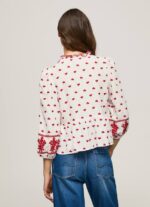 blanco blusa dobby de algodón bordada Pepe Jeans 06X4345 mujer - Imagen 4