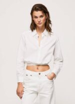 blanco camisa cropped de popelina Pepe Jeans 06X4361 mujer - Imagen 2