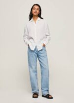 blanco camisa regular fit lisa Pepe Jeans 06X4333 mujer