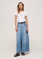 blanco camiseta básica con logo Pepe Jeans 06X4416 mujer - Imagen 2