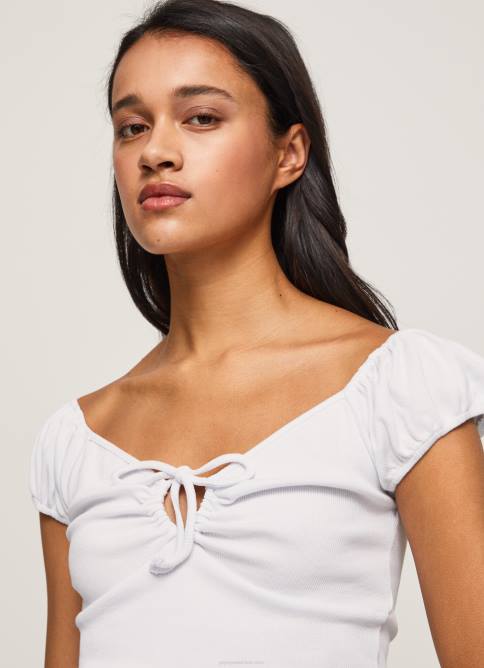 blanco_camiseta_con_escote_corazon_pepe_jeans_06x4462_mujer.jpg blanco camiseta con escote corazón Pepe Jeans 06X4462 mujer - Imagen 1