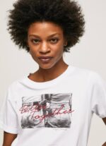 blanco camiseta con estampado de foto Pepe Jeans 06X4432 mujer - Imagen 3