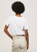 blanco camiseta con estampado de foto Pepe Jeans 06X4432 mujer - Imagen 4