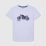 blanco camiseta con estampado de motos Pepe Jeans 06X41644 chico