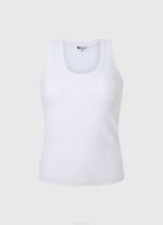 blanco camiseta de canalé con manga sisa Pepe Jeans 06X4457 mujer - Imagen 5