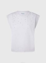 blanco camiseta jaspeada con mangas en la sisa Pepe Jeans 06X4409 mujer - Imagen 5