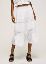 blanco falda con cordones Pepe Jeans 06X4487 mujer - Imagen 2
