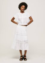 blanco falda con cordones Pepe Jeans 06X4487 mujer