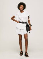 blanco falda con detalles de encaje Pepe Jeans 06X4488 mujer