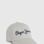 blanco gorra básica con logo bordado Pepe Jeans 06X4782 mujer