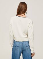 blanco jersey de algodón con logo estampado Pepe Jeans 06X4253 mujer - Imagen 4
