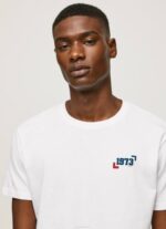 blanco playera con logo 1973 Pepe Jeans 06X4950 hombres - Imagen 3