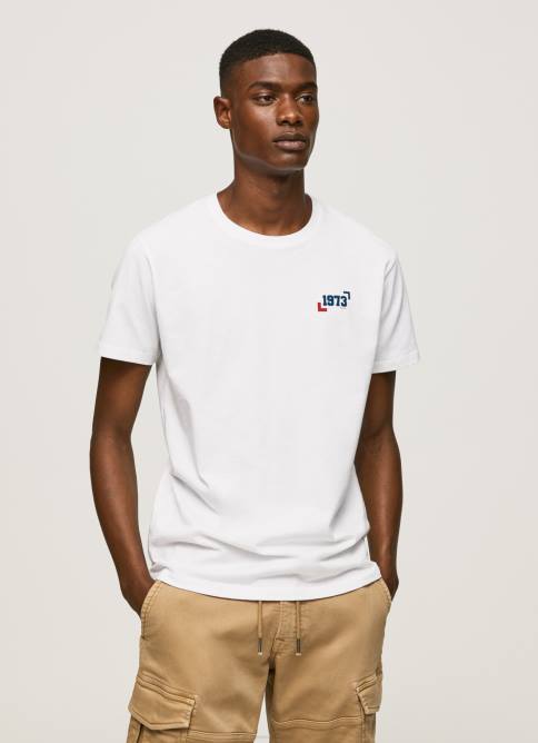 blanco_playera_con_logo_1973_pepe_jeans_06x4950_hombres.jpg blanco playera con logo 1973 Pepe Jeans 06X4950 hombres - Imagen 1