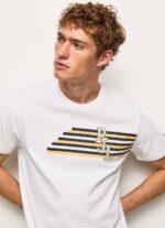 blanco playera con logo de letras Pepe Jeans 06X4977 hombres