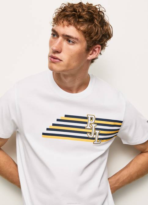 blanco_playera_con_logo_de_letras_pepe_jeans_06x4977_hombres.jpg blanco playera con logo de letras Pepe Jeans 06X4977 hombres - Imagen 1