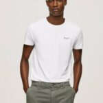 blanco playera con logo estampado Pepe Jeans 06X41011 hombres