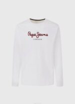 blanco playera con logo estampado Pepe Jeans 06X41018 hombres - Imagen 5