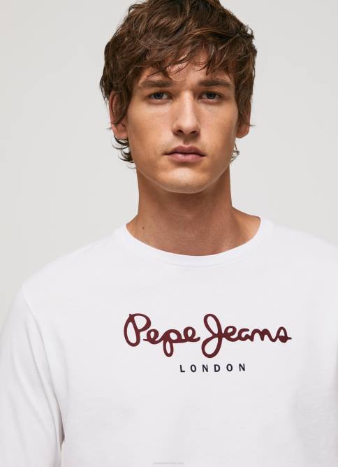 blanco_playera_con_logo_estampado_pepe_jeans_06x41018_hombres.jpg blanco playera con logo estampado Pepe Jeans 06X41018 hombres - Imagen 1