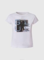 blanco playera con logo estampado Pepe Jeans 06X41455 chica - Imagen 4