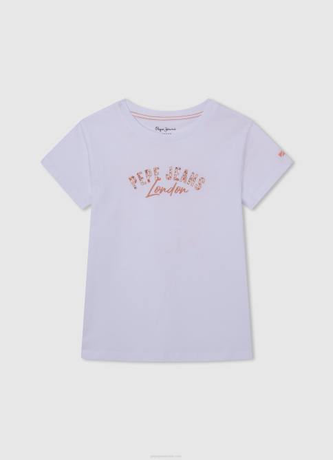 blanco_playera_con_logo_estampado_pepe_jeans_06x41455_chica.jpg blanco playera con logo estampado Pepe Jeans 06X41455 chica - Imagen 1
