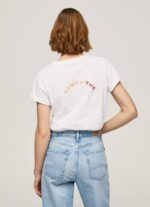 blanco playera con logo estampado Pepe Jeans 06X4381 mujer - Imagen 4