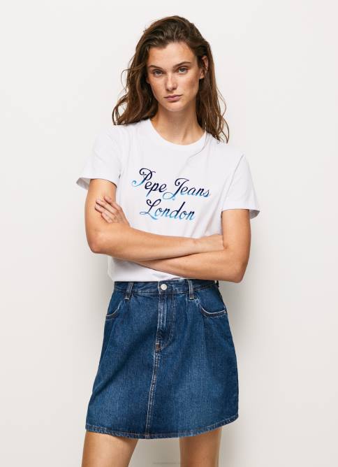 blanco_playera_con_logo_estampado_pepe_jeans_06x4411_mujer.jpg blanco playera con logo estampado Pepe Jeans 06X4411 mujer - Imagen 1