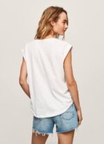 blanco playera con logo estampado Pepe Jeans 06X4463 mujer - Imagen 4