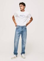 blanco playera con logo estampado Pepe Jeans 06X4921 hombres - Imagen 2