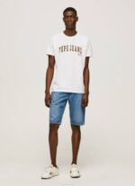 blanco playera con logo estampado Pepe Jeans 06X4970 hombres - Imagen 2