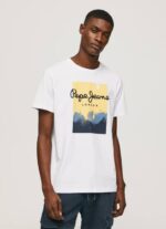 blanco playera con logo estampado Pepe Jeans 06X4974 hombres - Imagen 3