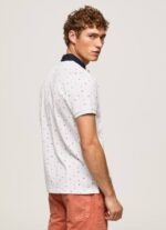 blanco polo de piqué con estampado integral Pepe Jeans 06X41094 hombres - Imagen 4