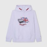 blanco sudadera con capucha y logo estampado Pepe Jeans 06X41585 chico