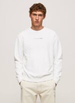 blanco sudadera con logo estampado Pepe Jeans 06X4897 hombres
