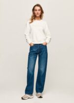 blanco suéter con logo estampado Pepe Jeans 06X4286 mujer - Imagen 2