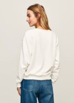 blanco suéter con logo estampado Pepe Jeans 06X4286 mujer - Imagen 4