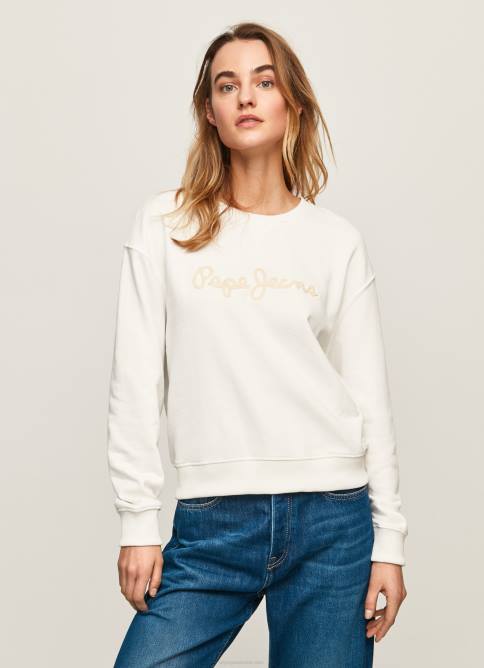blanco_sueter_con_logo_estampado_pepe_jeans_06x4286_mujer.jpg blanco suéter con logo estampado Pepe Jeans 06X4286 mujer - Imagen 1