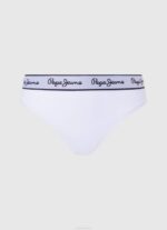 blanco tanga clásica con logo estampado Pepe Jeans 06X4541 mujer
