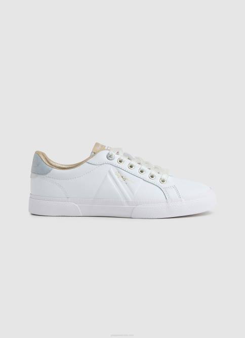 blanco_tenis_basicos_con_bandera_de_kenton_pepe_jeans_06x4593_mujer.jpg blanco tenis básicos con bandera de Kenton Pepe Jeans 06X4593 mujer - Imagen 1