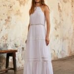 blanco vestido con detalles bordados Pepe Jeans 06X4219 mujer