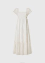 blanco vestido de perialgodón Pepe Jeans 06X4217 mujer - Imagen 5