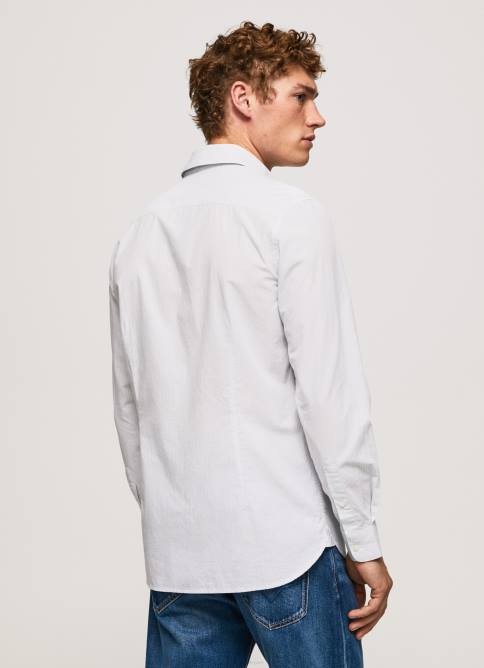 blanqueador azul camisa de popelina de corte slim Lawrence Pepe Jeans 06X41050 hombres - Imagen 4