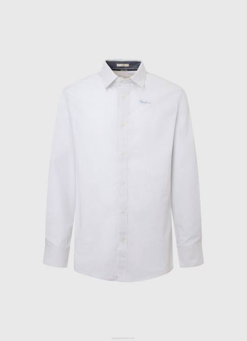 blanqueador azul camisa de popelina de corte slim Lawrence Pepe Jeans 06X41050 hombres - Imagen 5