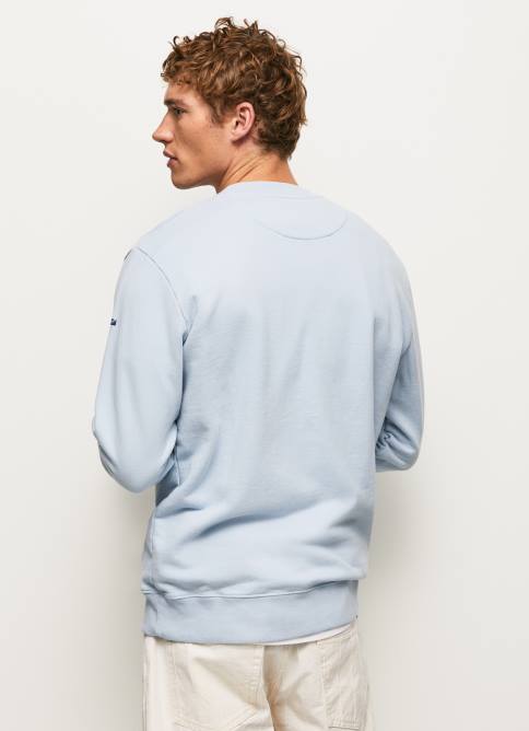blanqueador azul jersey de algodón con cuello redondo Pepe Jeans 06X4869 hombres - Imagen 4