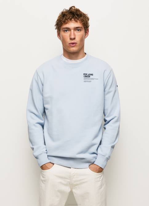blanqueador azul jersey de algodón con cuello redondo Pepe Jeans 06X4869 hombres - Imagen 1