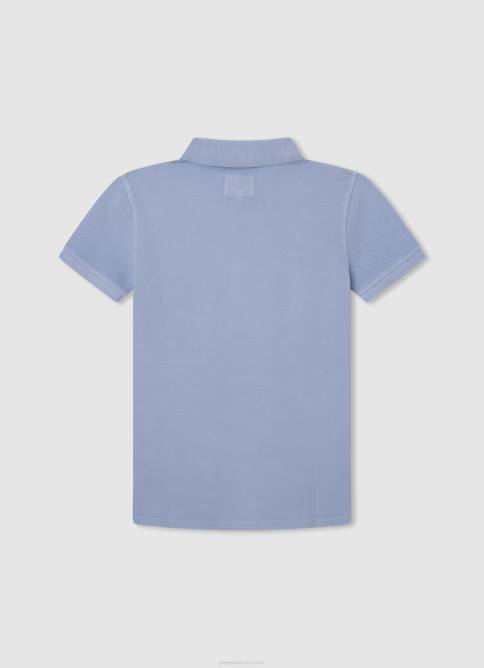 blanqueador azul polo de piqué con logo bordado Pepe Jeans 06X41658 chico - Imagen 2