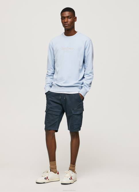 blanqueador azul suéter con logo estampado Pepe Jeans 06X4876 hombres - Imagen 2